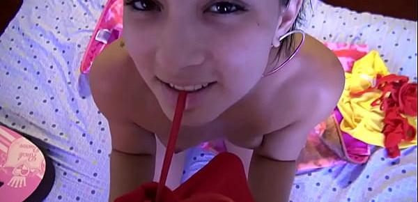  Little Bailey teases her boyfriends cock